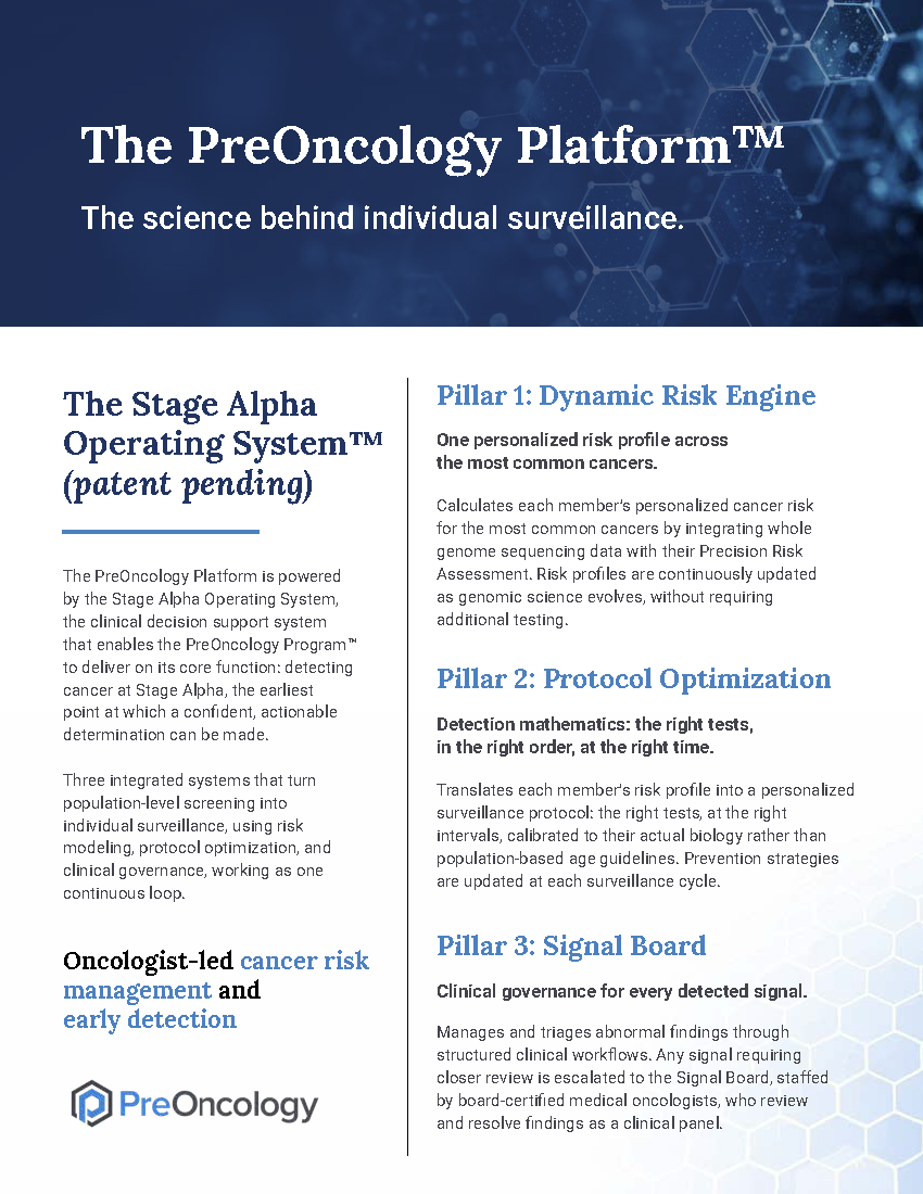 PreOncology Platform overview cover image